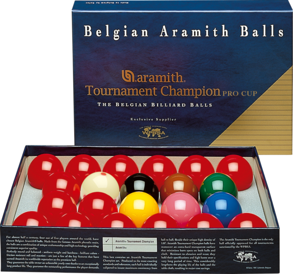 2 1/16 Aramith Pro Cup Tournament Champion Snooker Set | Golden Break Billiards